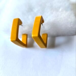 Yellow Geometric Hoop Earrings